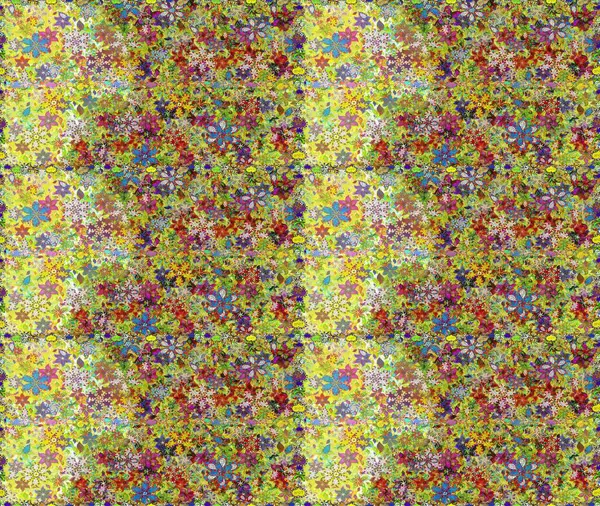 Elle çizilmiş. Doodle çiçekler ve dalları, otlar ve çiçekler. Güzel kumaş deseni. Raster illüstrasyon.