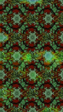 Çiçek desenli eskiz, darbeler, sıçramalar, yaz çiçekleri. Yeşil, kahverengi ve siyah renkli çiçekler. Raster illüstrasyonu.