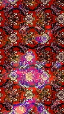 Çiçekler suluboya eskiz deseni. Raster Stili kumaş deseni.