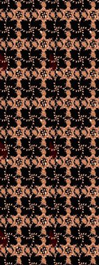 Güzel kumaş deseni. Renkli Bahar Teması eskiz kalıbı. Raster illüstrasyonu. Asya tekstil tarzında. Çiçek desenli çizim. Düz Çiçek Elementleri Tasarımı.