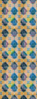 Raster düz çiçek çizim deseni. Hediye ambalaj kağıdı, tebrik kartları, posterler ve pankart tasarımı. Mavi renkte çiçekler.