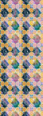 Raster illüstrasyonu. Eski usul küçük çiçekli şirin bir eskiz deseni. Moda arka planında parlak buketler. Kumaş, duvar kâğıdı ve kağıda yazdırmak için gelişen arkaplan.