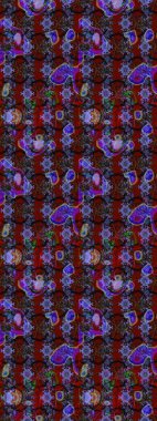 Soyut çiçek çizim kalıbı arka planı. Kırmızı, kahverengi ve mor renklerde. Raster deseni. Küçük çiçekteki sevimli çiçek deseni. Raster illüstrasyonu.