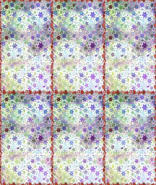 Tarafsız ve beyaz renklerde parlak çiçekli halı deseni.