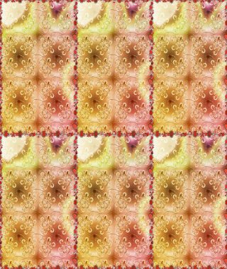 Raster. Güzel suluboya çiçekler, parlak resimler ilham verici ve kahverengi çiçek desenli dikişsiz arka plan..