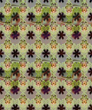 Tekrar eden çiçek arkaplanı, zarif nötr çiçek duvar kağıdı. Tarafsız renkler üzerine çiçek desenli çizimler, el yapımı papatyalar, papatyalar..