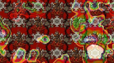 Renkli Bahar Teması eskiz kalıbı. Çiçek deseni. Düz Çiçek Elementleri Tasarımı. Chichi 'nin kumaş kalıbını çiz. Raster illüstrasyonu.