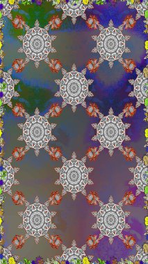 Raster stili kumaş deseni. Çiçekler suluboya desensiz.