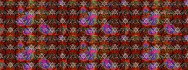 Kahverengi, kırmızı ve siyah renkte çiçekler. Raster illüstrasyonunda çiçek deseni çizimi.