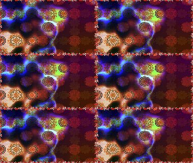 Kusursuz süs izi. Sınır Kızılderili çiçekli paisley patten. Tebrik kartı geçmişi, boyama kitabı, arkaplan ve tekstil için kullanılabilir. Raster Henna tarzı. Etnik Mandala havlusu.