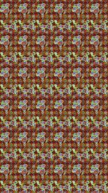 Raster illüstrasyonundaki çiçek desenli çizim. Kahverengi, gri ve yeşil renkte çiçekler.