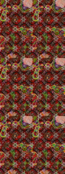 Küçük kahverengi, kırmızı ve nötr çiçeklerle oldukça eski bir besin torbası deseni. Millefleur 'lar. Tekstil, kumaş, kapaklar, duvar kağıtları, baskı, naylon, kupür defteri, dekupaj.