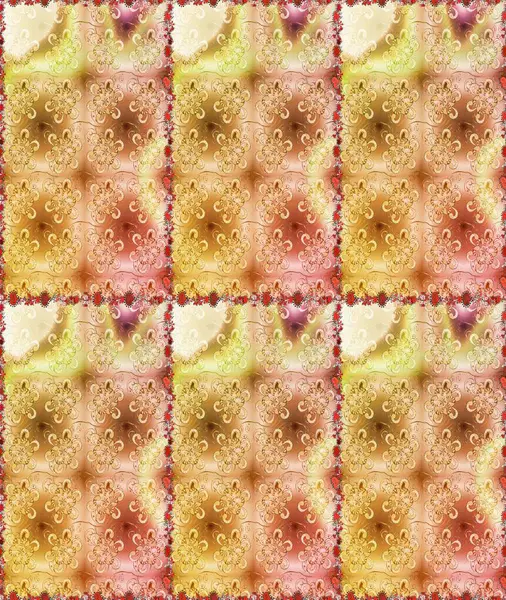 Raster. Güzel suluboya çiçekler, parlak resimler ilham verici ve kahverengi çiçek desenli dikişsiz arka plan..