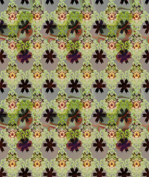 Tekrar eden çiçek arkaplanı, zarif nötr çiçek duvar kağıdı. Tarafsız renkler üzerine çiçek desenli çizimler, el yapımı papatyalar, papatyalar..