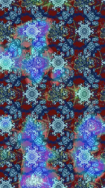 Düz Çiçek Elementleri Tasarımı. Süslü kumaş deseni. Renkli Bahar Teması eskiz kalıbı. Raster illüstrasyonunda çiçek deseni çizimi.