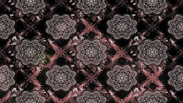 Raster illüstrasyonu. Klasik çiçek tasarımı elementleri. Siyah kıvırcık çiçekler siyah renklerde şekillenir.