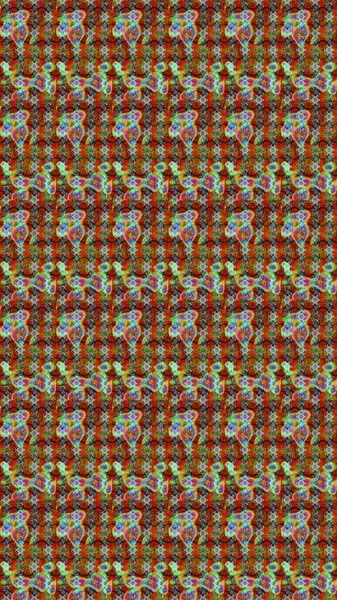 Raster illüstrasyonundaki çiçek desenli çizim. Kahverengi, gri ve yeşil renkte çiçekler.