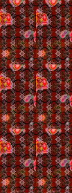 Hediye ambalaj kağıdı, tebrik kartları, posterler ve pankart tasarımı. Kahverengi, kırmızı ve pembe renklerde çiçekler. Raster düz çiçek çizim deseni.