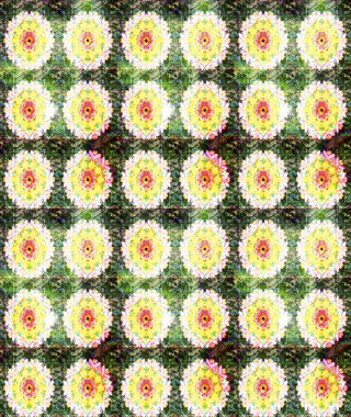 Renkli Bahar Teması eskiz kalıbı. Yeşil renkli çiçekler. Çiçekli çiçek deseni, suluboya. Düz Çiçek Elementleri Tasarımı. Raster illüstrasyonu.