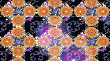 Siyah renkli çiçekler. Raster düz çiçek çizim deseni. Tasarım hediye paketi, tebrik kartları, posterler ve afiş tasarımı.