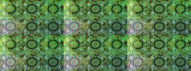 Altın çiçekli, pürüzsüz desen. Barok tarzında altın çiçekli süs. Damask arkaplanı. Yeşil renklerdeki altın element.