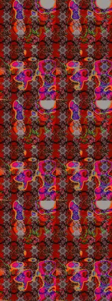 Vadinin çiçekleri kahverengi, kırmızı ve siyah renklerde. Soyut etnik raster çizim kalıbı. Çiçekler..