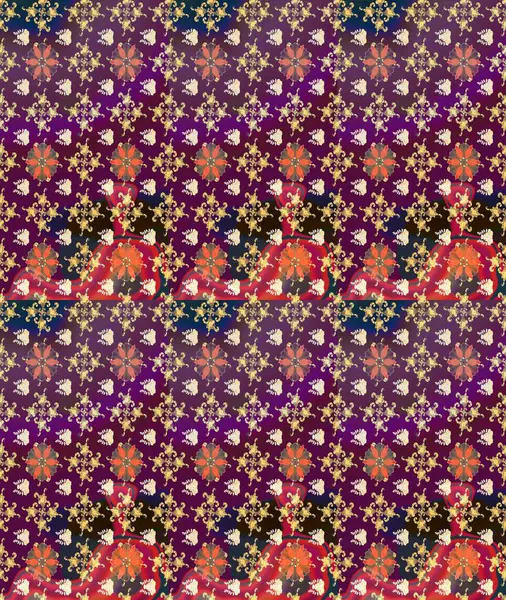 Floral sweet sketch background for textile, fabric, covers, wallpapers, print, wrap, scrapbooking, quilting, decoupage. Pretty vintage feedsack pattern in small purple, flowers. Millefleurs.