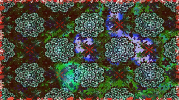 Raster Güzel kumaş deseni. Raster suluboya çiçek deseni, narin çiçekler, kahverengi ve yeşil çiçekler, tebrik kartı şablonu..