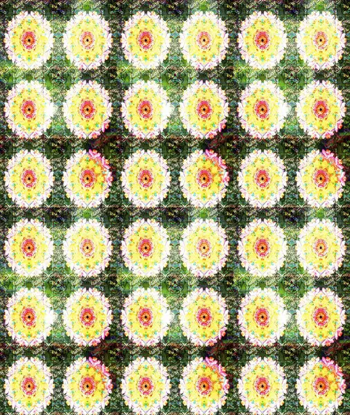 Renkli Bahar Teması eskiz kalıbı. Yeşil renkli çiçekler. Çiçekli çiçek deseni, suluboya. Düz Çiçek Elementleri Tasarımı. Raster illüstrasyonu.