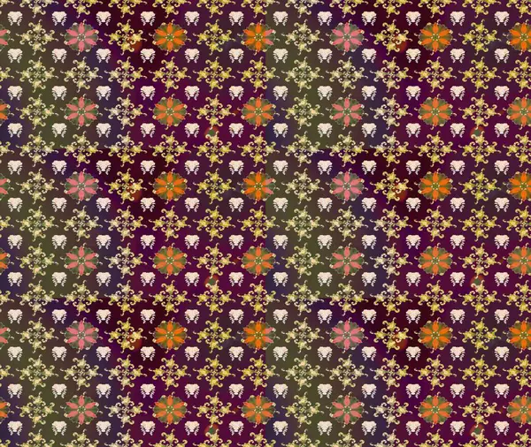 Renkli Bahar Teması eskiz kalıbı. Düz Çiçek Elementleri Tasarımı. Çiçekli çiçek deseni, suluboya. Kahverengi renkli çiçekler. Raster illüstrasyonu.