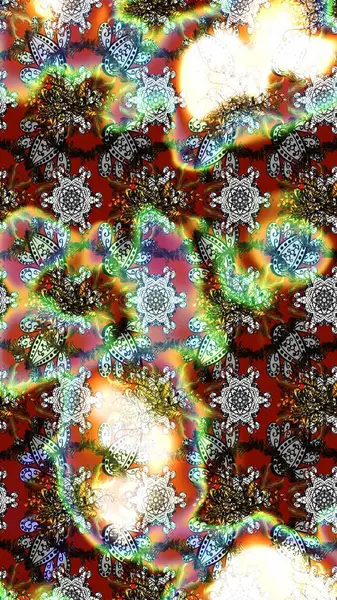 Tarafsız, gri ve kahverengi renkte etnik çiçeklerle süslenmiş zarif bir eskiz şekli. Asya Tekstil 'inde Raster Çiçek İllüstrasyonu.