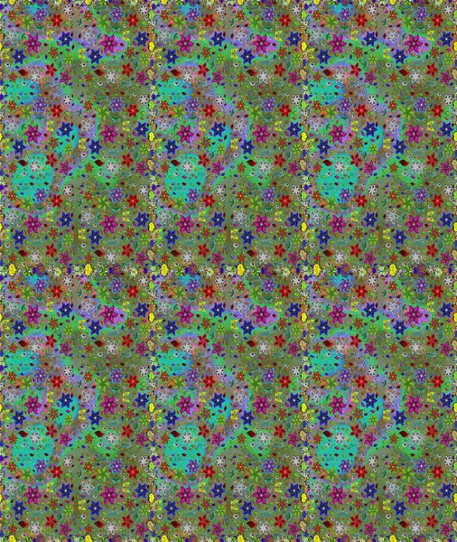 Düz Çiçek Elementleri Tasarımı. Çiçeksiz desenli arka plan, yaz çiçekleri. Yeşil renkli çiçekler. Renkli Bahar Teması Kusursuz Arkaplan.