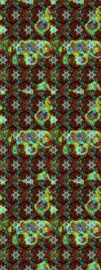 Raster illüstrasyonu. Renkli Bahar Teması eskiz kalıbı. Düz Çiçek Elementleri Tasarımı. Yeşil, kahverengi ve siyah renkte zarif çiçek buketi.