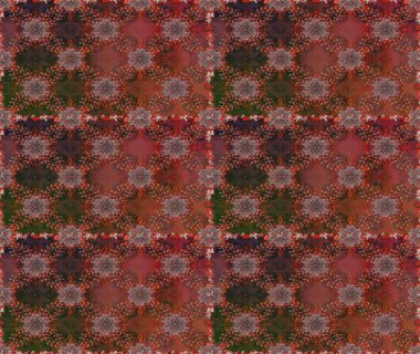 Çiçeksel fantezi tasarımı, parlak bir arka planda, kusursuz bir desen. Renkli Bahar Temalı Kusursuz Arkaplan. Düz Çiçek Elementleri Tasarımı.