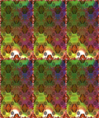 Çiçekli, suluboya desenli kusursuz çiçek deseni. Düz Çiçek Elementleri Tasarım Raster illüstrasyonu. Kahverengi ve yeşil renkte çiçekler. Renkli Bahar Teması: Kusursuz Arkaplan.