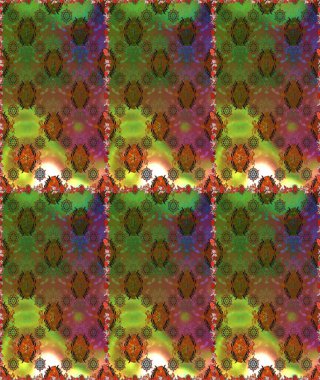 Çiçekli, suluboya desenli kusursuz çiçek deseni. Düz Çiçek Elementleri Tasarım Raster illüstrasyonu. Kahverengi ve yeşil renkte çiçekler. Renkli Bahar Teması: Kusursuz Arkaplan.