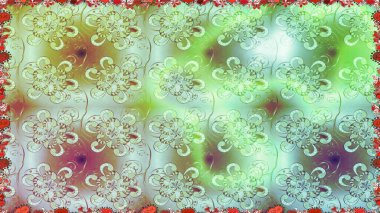 Çiçek kompozisyonu, el boyası, hassas şablon. Üst manzara, yumuşak stil. Tarafsız ve yeşil renklerde manzaralı çiçek deseni. Sevgililer günü ve tebrik kartı konsepti için şık bir davet.