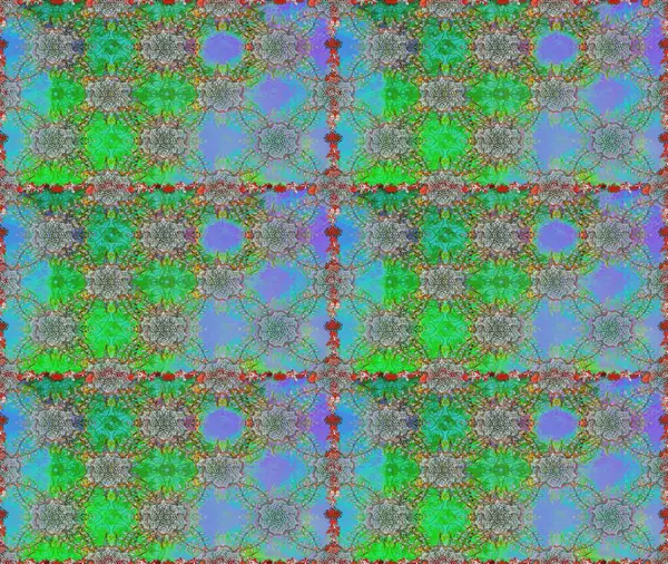 Çiçekli karalama şeklinde Raster çiçek deseni. Yeşil ve mavi renkte çiçekler. Yumuşak, bahar çiçekli arka plan.