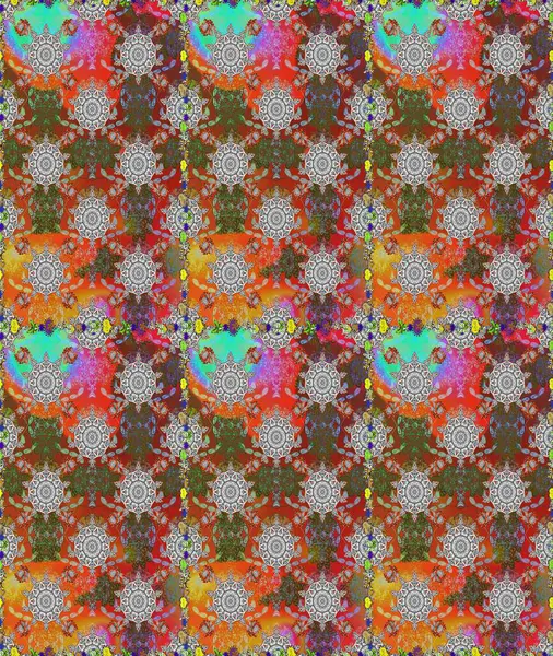 Raster Henna tarzı. Tebrik kartı geçmişi, boyama kitabı, arkaplan ve tekstil için kullanılabilir. Etnik Mandala havlusu. Kusursuz süs izi. Sınır Hindistan çiçek desenli paisley patentli.