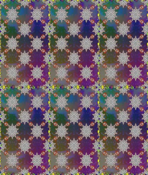 Güzel çiçek deseni. Düz Çiçek Elementleri Tasarımı. Renkli Bahar Temalı Kusursuz Arkaplan. Gri ve kahverengi renkte çiçekler.