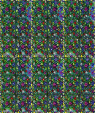 Yeşil ve mavi renkli güzel çiçeklerle kusursuz desenler suluboya desenli, duvar kağıdı, kart veya kumaş için fayanslı. Raster..