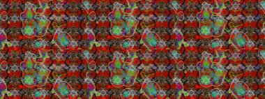 Nazikçe, güzel çiçek arkaplanı. Çiçekli karalama şeklinde Raster çiçek deseni. Çiçekler kahverengi, kırmızı ve gri renklerde.