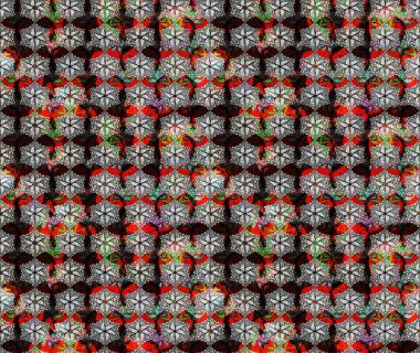 Raster çiçek desenli çiçek deseni, yapraklar, dekoratif elementler, sıçrama, lekeler, el çizimi kontur çizgileri ve Doodle çizim stili, grafik raster çizim çizimi.