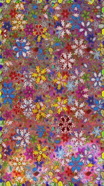 Çiçek desenli raster, kahverengi ve kırmızı çizgi grafik desenli soyut raster arkaplan. Modern stil dokusu.