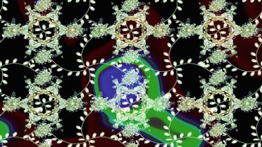 Düz Çiçek Elementleri Tasarımı. Siyah, nötr ve kahverengi renkte çiçekler. Renkli Yaz Temalı eskiz kalıbı. Raster illüstrasyonunda çiçek deseni çizimi.