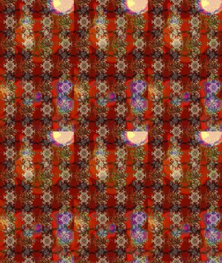 Yumuşak, bahar çiçekli arka plan. Çiçekli karalama şeklinde Raster çiçek deseni. Kahverengi, kırmızı ve bej renkte çiçekler.