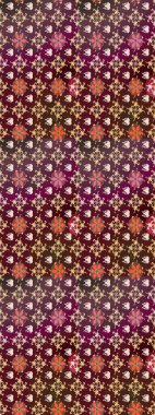 Şirin çiçek elementleri. Kahverengi ve mor renkli çiçekler. Robot resim. Raster illüstrasyonu.