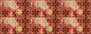 Kırmızı renklerde altın elementler. Geleneksel klasik raster altın pürüzsüz desen. Barok tarzında kusursuz bir doğulu süsü..