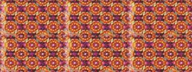 Barok tarzında altın çiçekli süs. Damask kusursuz yinelenen arkaplan. Kahverengi renklerde altın element. Doku arkaplanı üzerine altın duvar kağıdı.