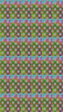 Raster illüstrasyonu. Yeşil renklerde. 3D çiçekler, pürüzsüz.